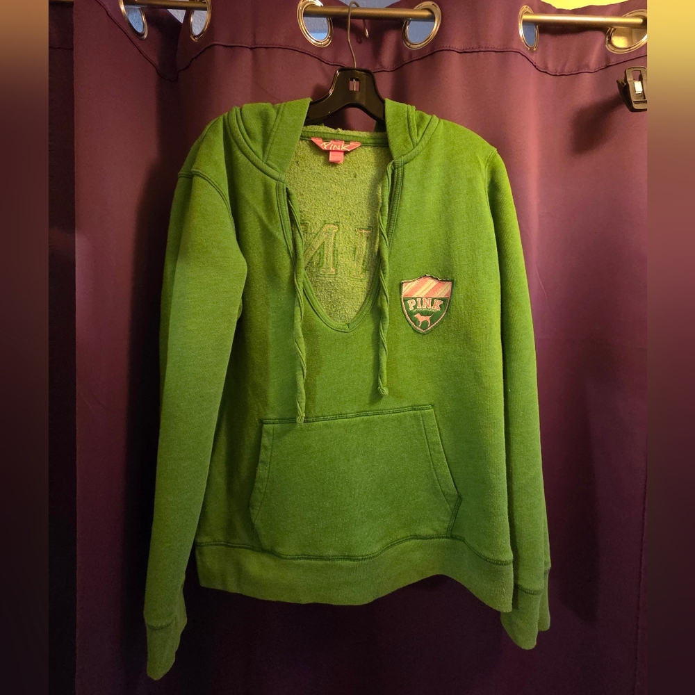 Pink Victorias Secret y2k Green Women's Hoodie